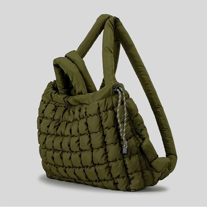 Designer Bag 2025 Casual Nylon Quilted Tote Knotted Strap Soft Puffer Women Handbag Padded Shoulder Crossbody Bags Large Capacity Shopper Bag Luxury B