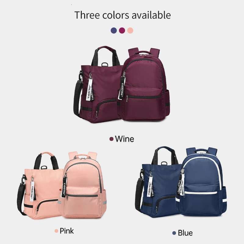 Designer Bag Tigernu New 3 In1 Tote With Zipper For Women Casual School Backpacks Fashion Female Shoulder Bag Light Weight Girls Handbags