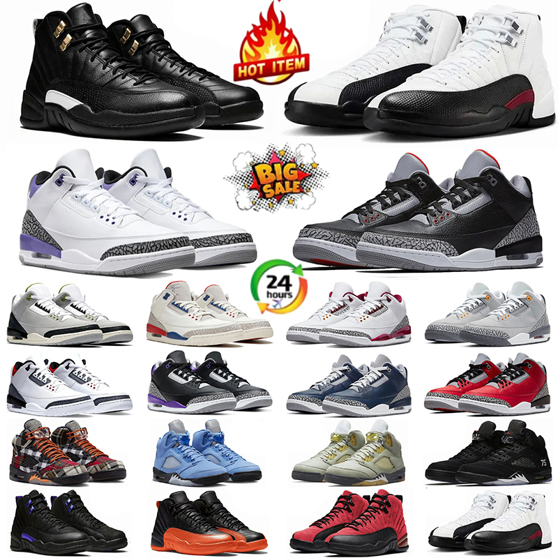 12s Basketball Shoes Classic Men 3s 5s Sneakers Classic Black Cement Cardinal Red Dark Iris Fire Red Mocha designer 3 5 12 Sports Shoes Man Platform Trainers EU 40-47