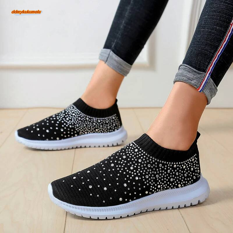 Women's sports shoes with breathable mesh, comfortable flats, soft soles, casual, non-slip, plus size 43 zapatos de mujer ddmykukumalu