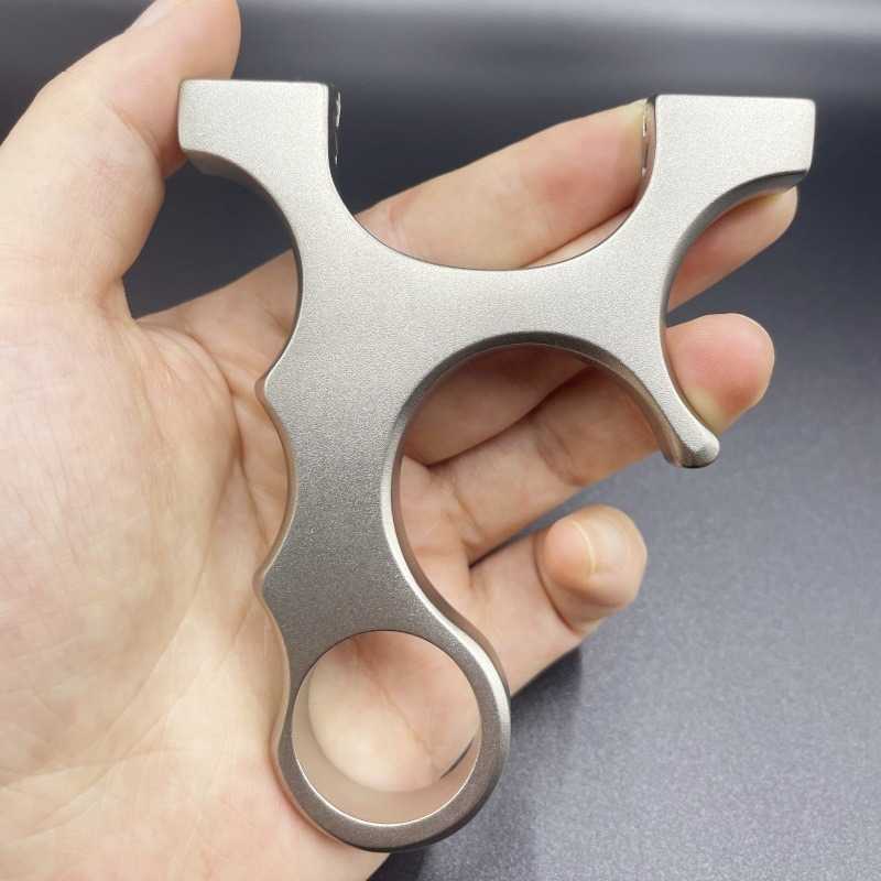Outdoor Hunting Dragon Tooth Quick Press Slingshot CNC Cut Stainless Steel Shooting Slingshot Ergonomic Grip M250425