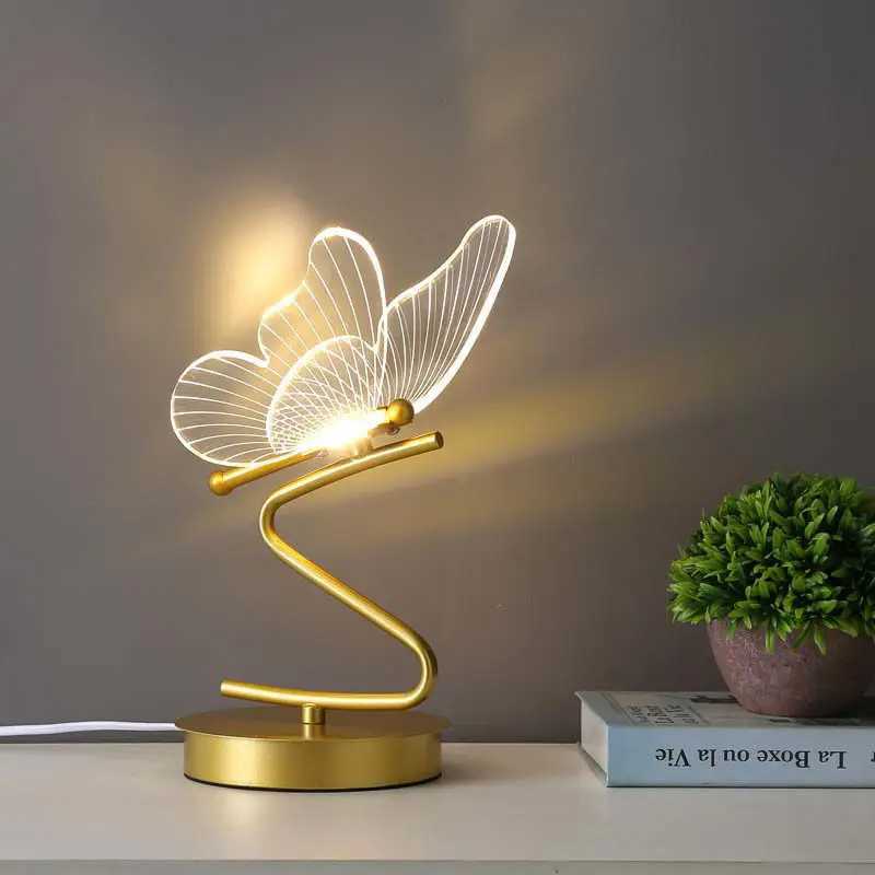Nordic Butterfly Table Lamp USB Indoor Lighting Switch Button Home Decor Bedroom Bedside Living Room Dinner LED Desk Lamps C251125