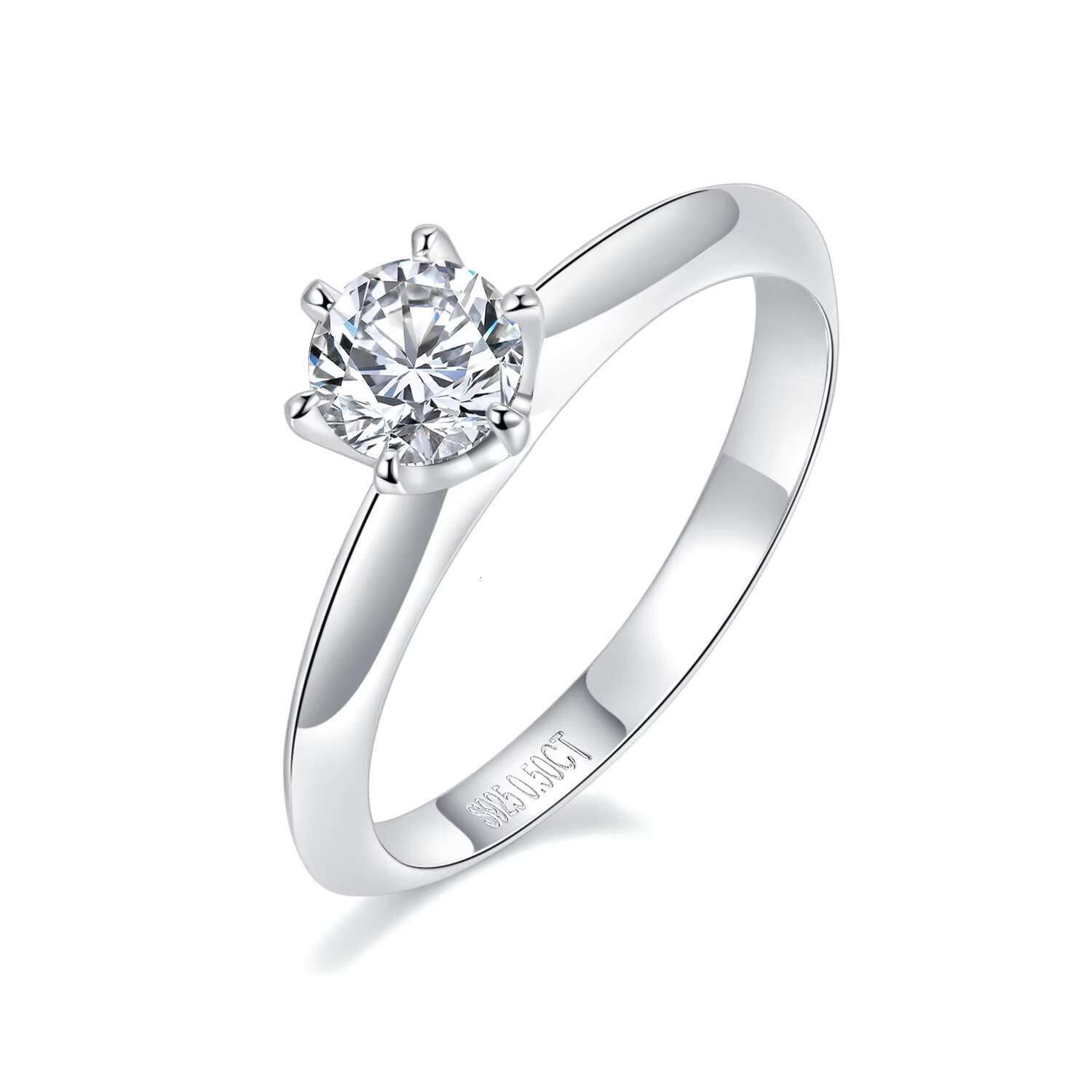 Classic Style Diamond Ring S925 Sliver Moissanite Ring Women Engagement Ring