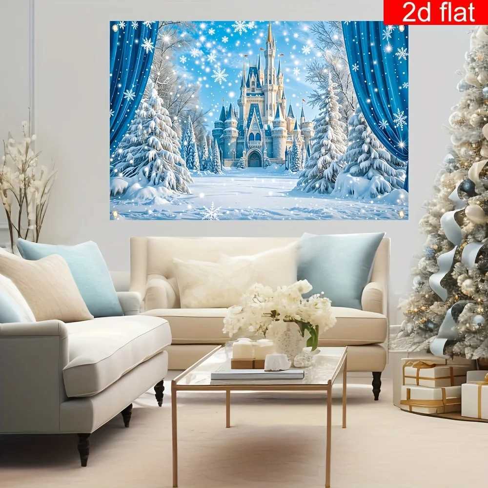 VIKAMA Winter Wonderland Decorative Banner Ice Castle Christmas and New Year Family Office Classroom Wall decorationM251125