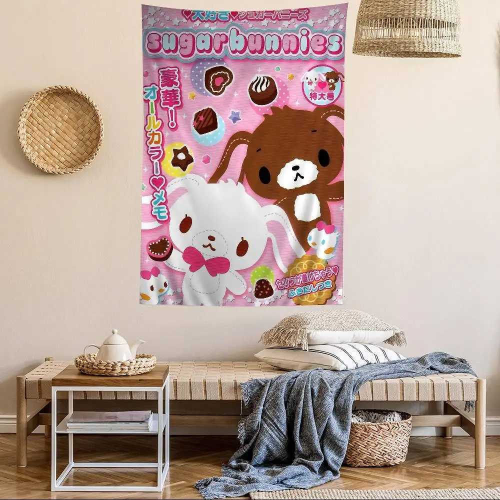 S-Sugarbunnies Printed Large Wall Tapestry Hanging Tarot Hippie Wall Rugs Dorm Cheap Hippie Wall HangingM251125