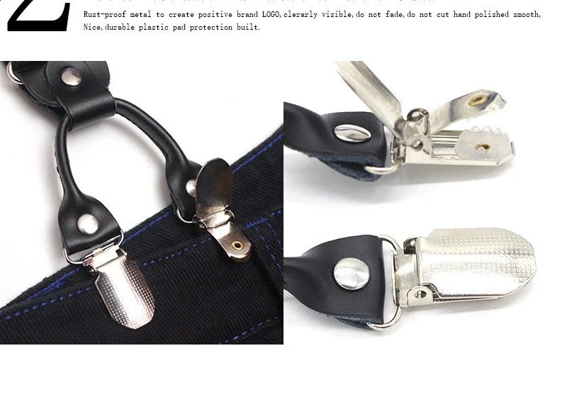 3.5*120cm Mans Fashion Suspenders Genuine Leather 6 Clips Brace Male Vintage Casual Wedding Party Trousers Strap 250425