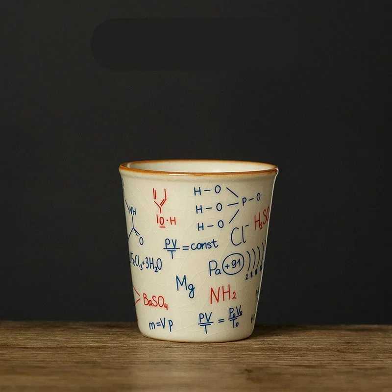 120ML Espresso Cup Mathematical Chemical Physical Formula Patterns Ceramic Tea Cup Porcelain Coffee Mug Drinkware Y251125