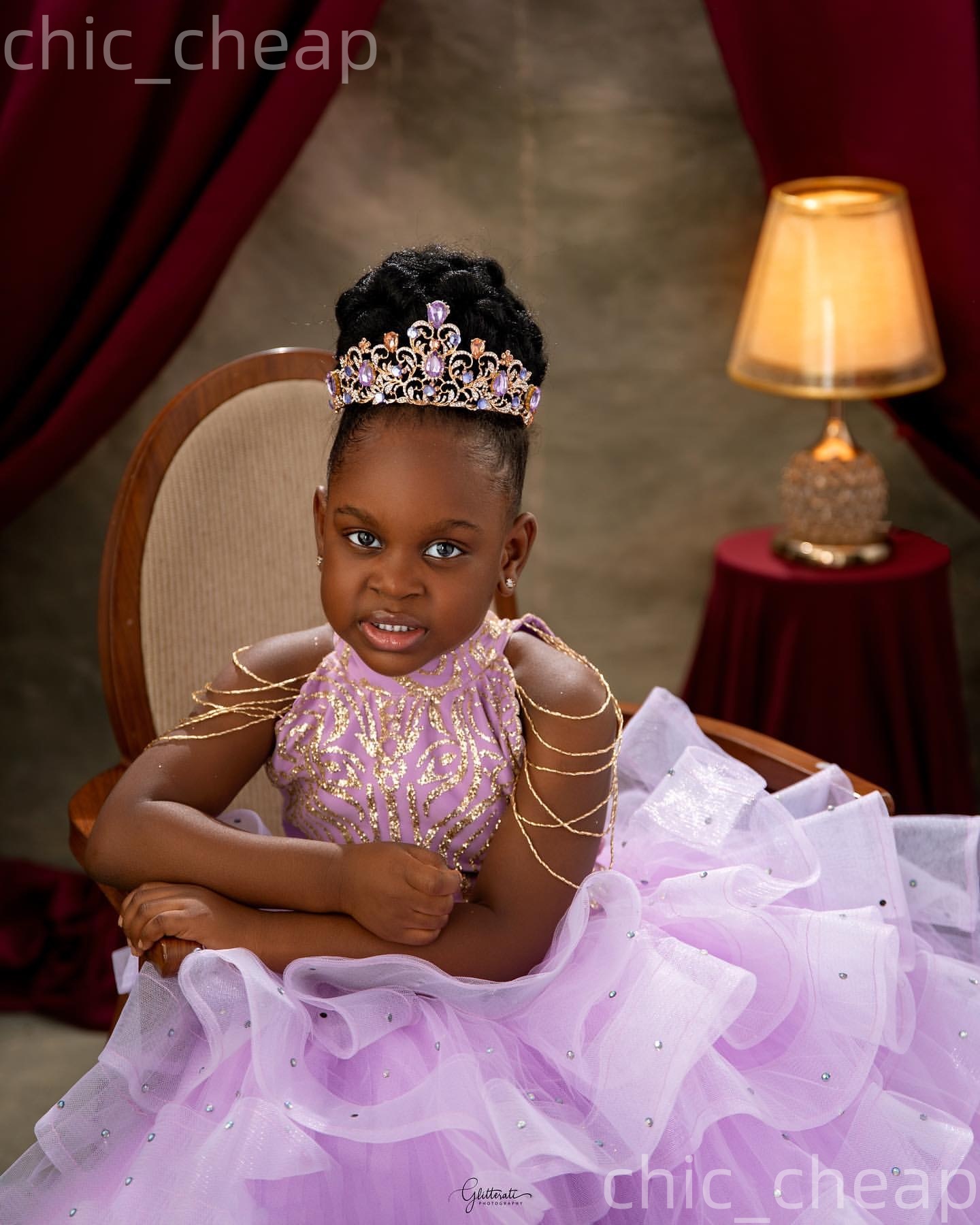 2026 Lilac Ball Gown Flower Girl Dresses Crystals Beadings Tiers Tulle Little Girl Christmas Peageant Birthday Christening Tutu Dress Gowns ZJ4241