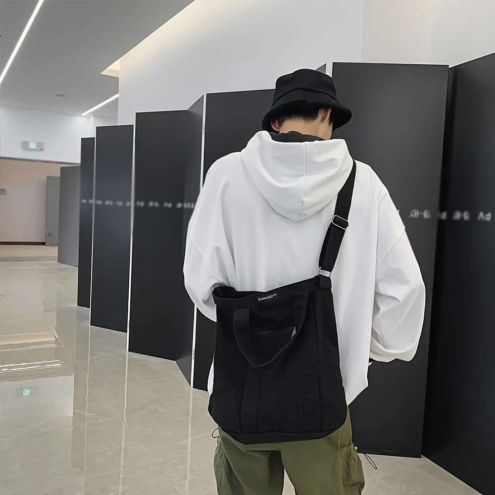 Designer Bag Retro Day Canvas New Diagonal Span Men's Leisure Commuter Handbag Personality Fashion Solid Color Shoulder Bag