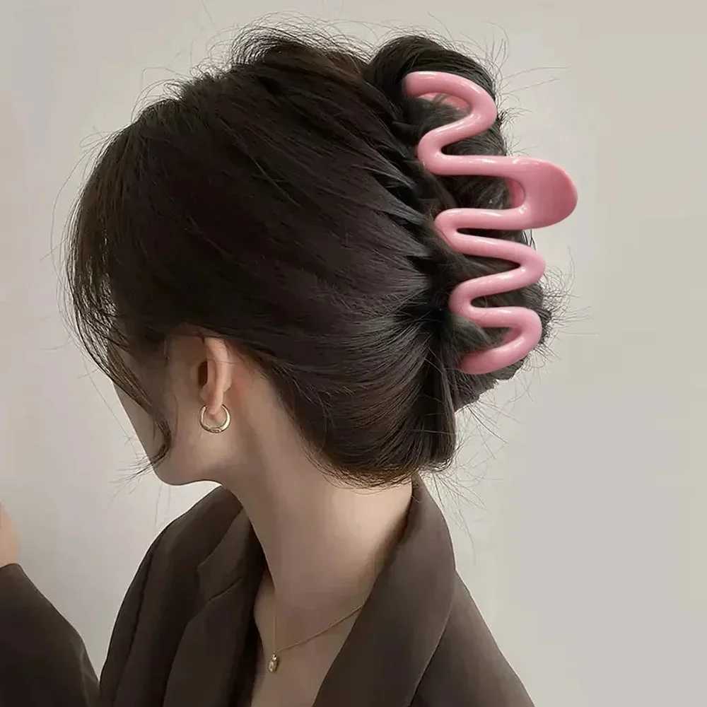 Colorful jelly wave hair clip summer fashion hair clip sweet ponytail bucket girls fashion hair clipT250425