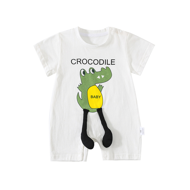 Baby clothes jumpsuit summer stylish Korean version for boys and girls summer short sleeved crawling clothes