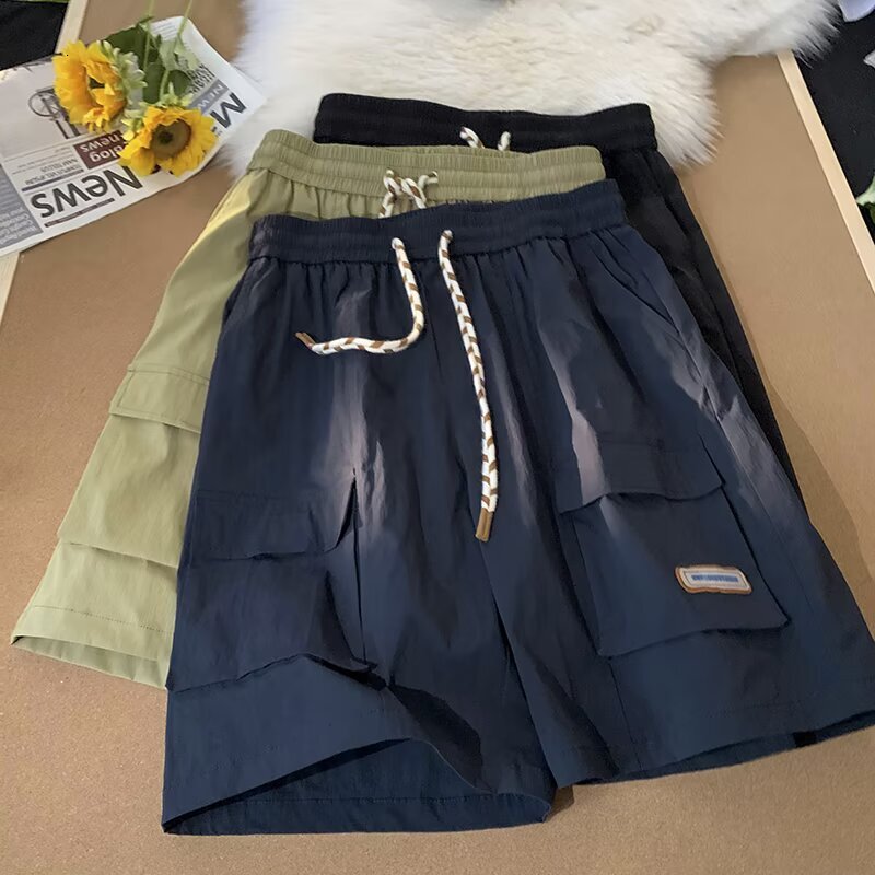 Summer workwear men's trendy Instagram loose casual trend outerwear shorts, versatile Korean version capris