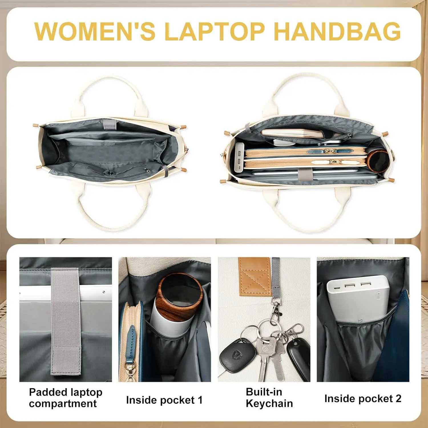 Women Laptop Tote Bag 156 inch Canvas Laptop Bag Casual Travel College Shoulder Bags Business Office Computer Handbag BriefcaseT251125