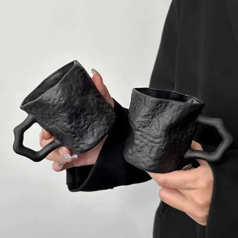 Black Rock Glass Milk Mugs Tea Coffee Juice Water Cup Home Office Drinkware Y251125