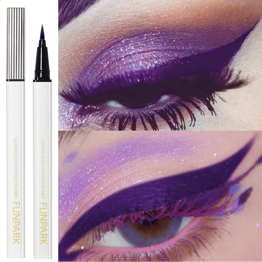 One purple thin liquid eyeliner pen durable waterproof fast drying Korean cosmetics product beauty matte 250418