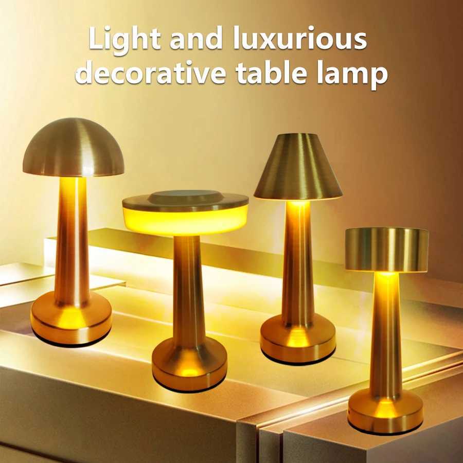 LED Table Light Metal Touch Desktop Decorative Lamp Rechargeable Night Lights For Bar Coffee Table Restaurant Decoration LightM251125