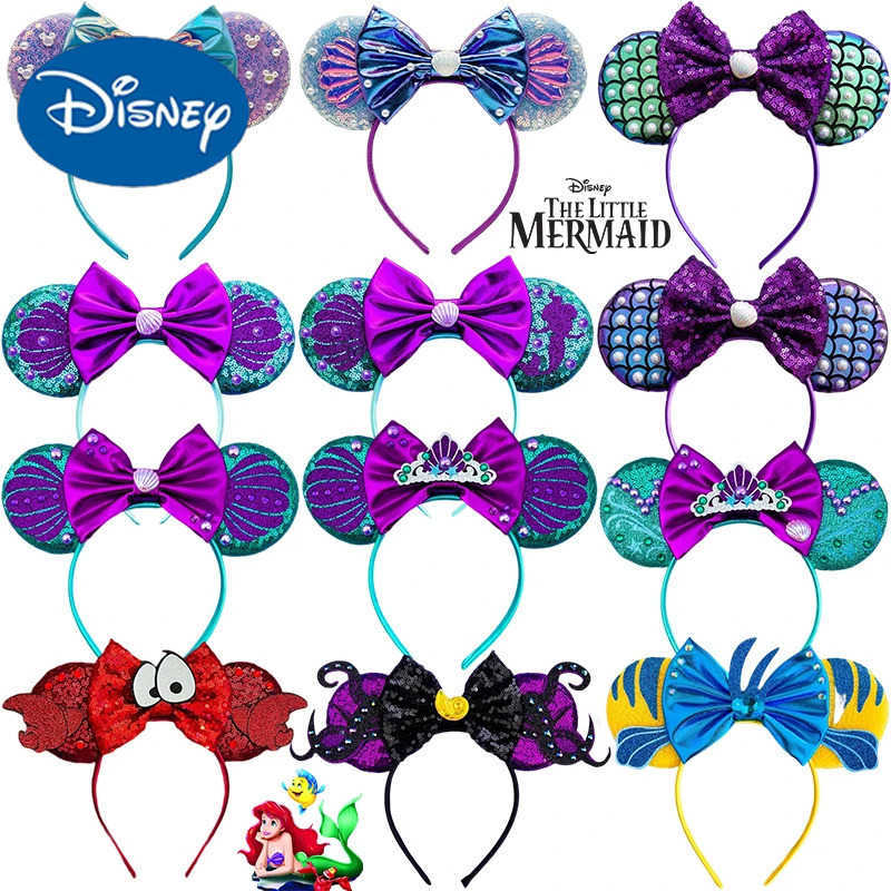 Disney Little Mermaid Girl Earbands Ariel Princess Headbands Childrens Sebastian Headbands Womens Floor Hair Accessories X250425