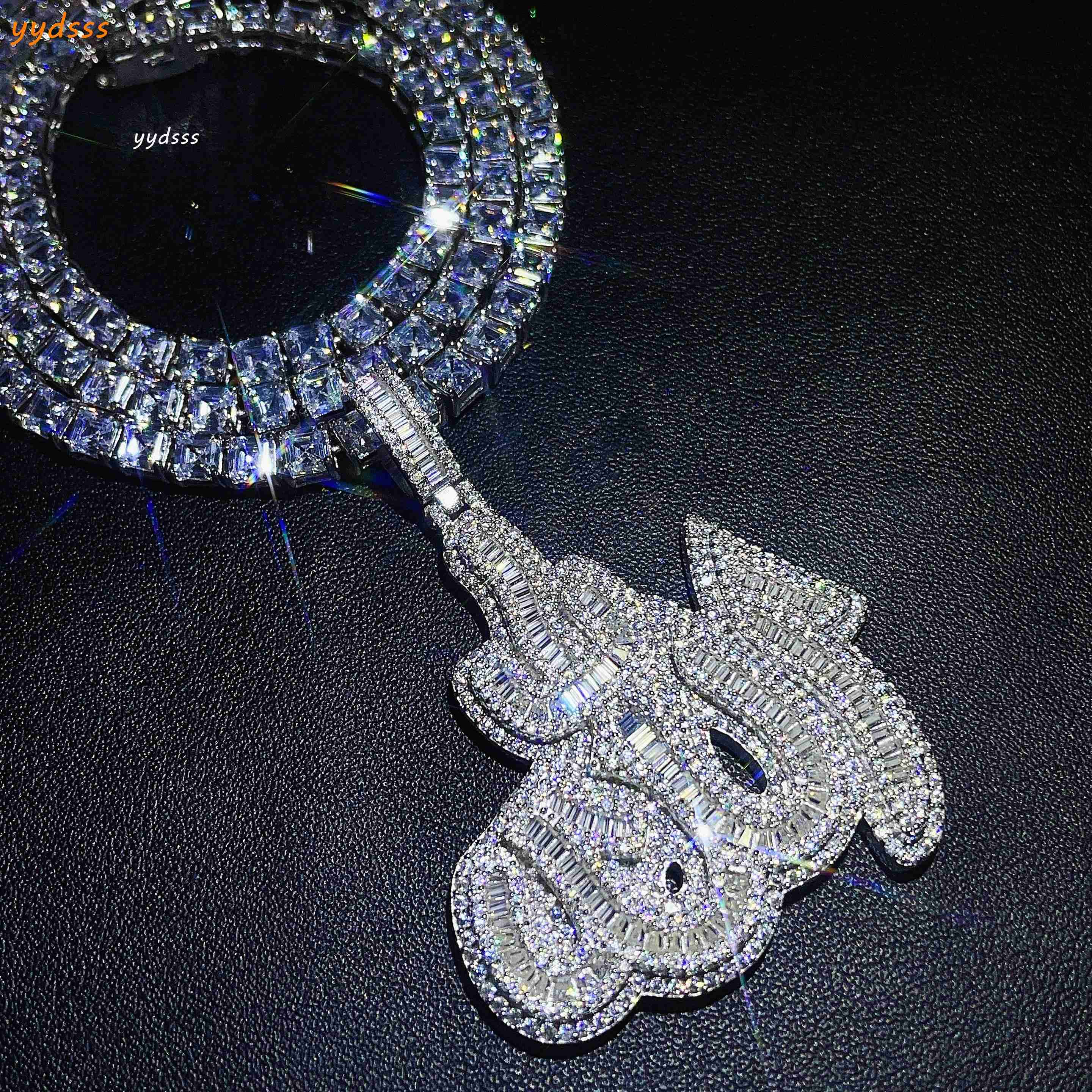 Hip Hop Jewelry VVS Moissanite Pendant Mens Necklace Pass Diamond Tester Iced Out Anchor Pendant