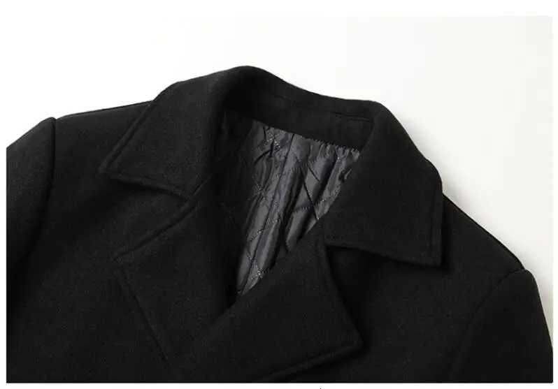 New Winter Men Double Breasted Woolen Coats Thicker Warm Cashmere Trench Coats Long Jackets Quality Male Winter Overcoats Eur XXT251125