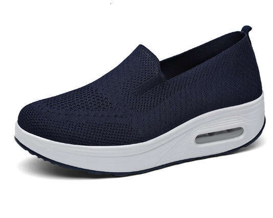 2025 plus size solid color breathable fly woven one foot women's sports shoes, sock mouth casual shoes