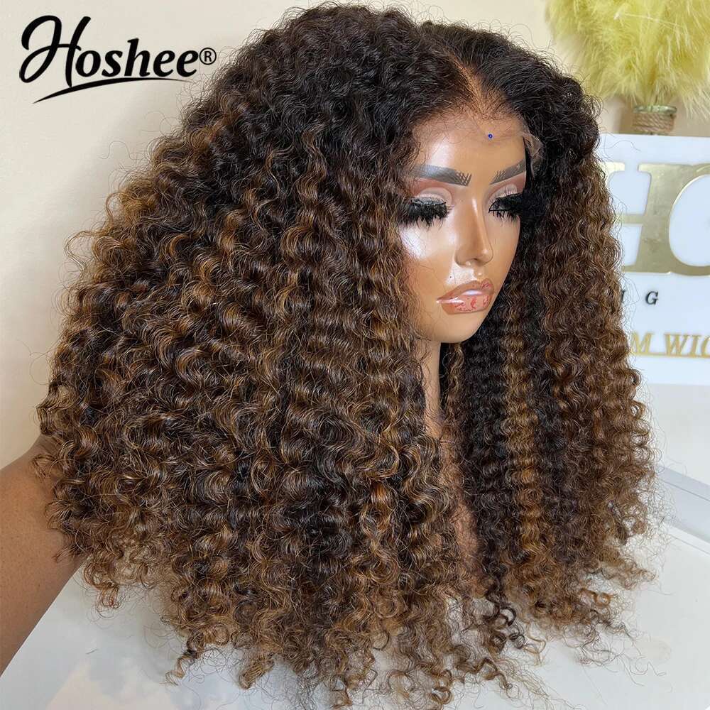 Latina Dark Brown Colored 13X4 Wigs For Black Women Glueless Bouncy Curly 4X4 Pre-Cut Lace Wig Human Hair Remy