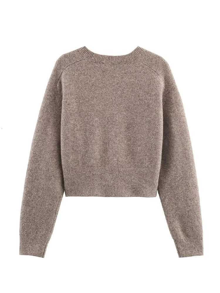 HH Womans Autumn Fashion Knitted Tops Round Collar Single-Breasted Coat Women Casual Button Long Sleeve Solid Cardigan TrendyT251125