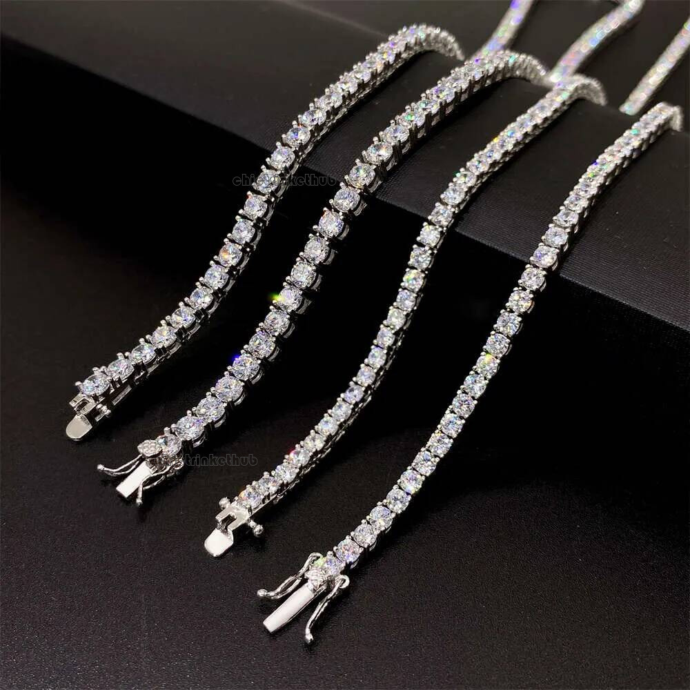 2MM 3MM 4MM 5MM 6.5MM 7MM 7.5MM 8MM Classic Necklace Sier VVS Moissanite Mens Chains Fine Jewelry Tennis Chain