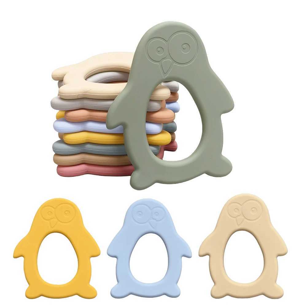 Baby food grade silicone teether penguin baby teething stick children mouth muscle trainer G251125