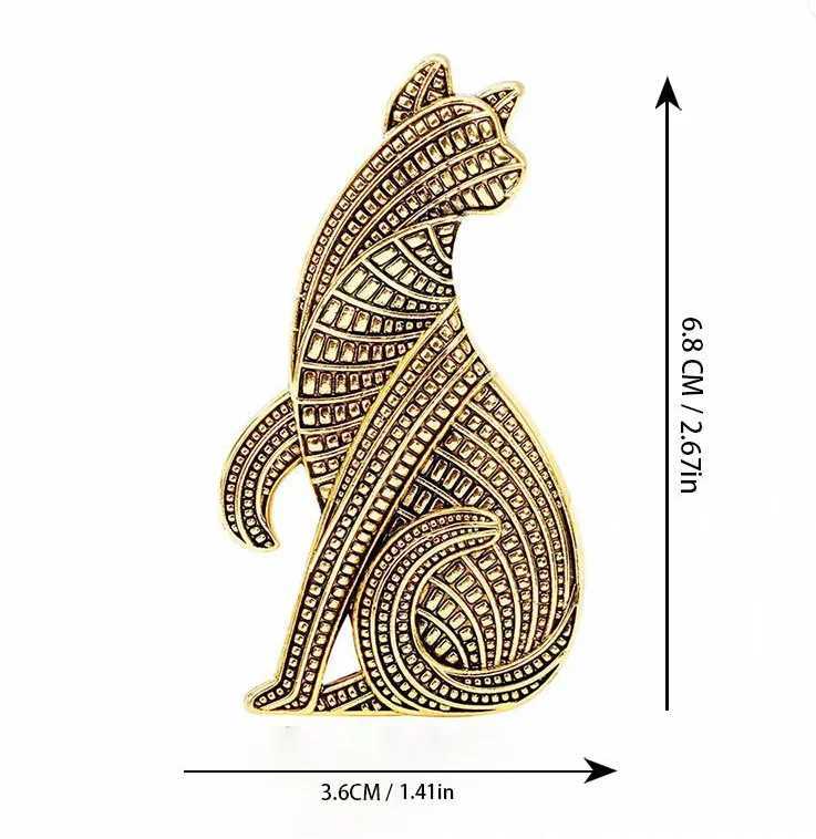 Cute Cat Brooch With Ancient Animals J251125