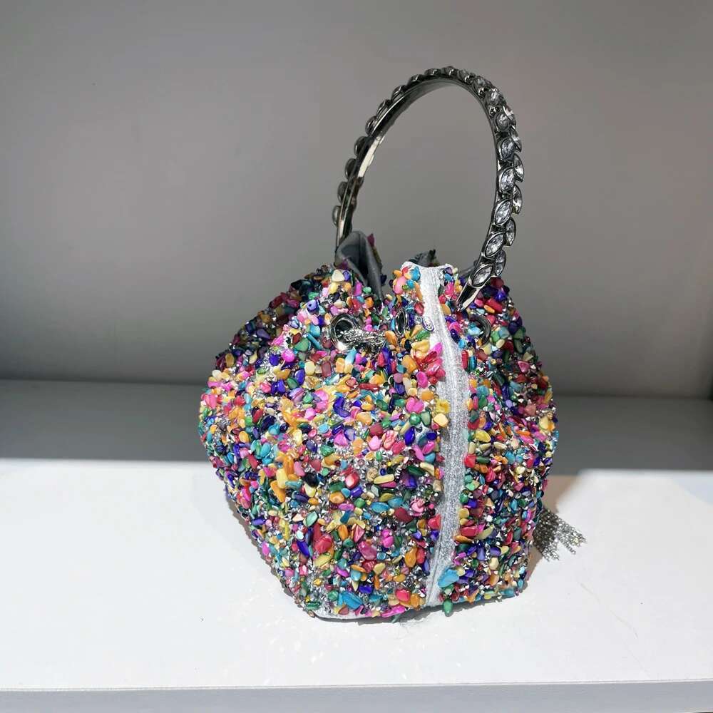 Handle Rhinestones Evening Clutch Bag Purses And Handbag Designer Shoulder Shiny Crystal Clutch Purse Bucket Bag