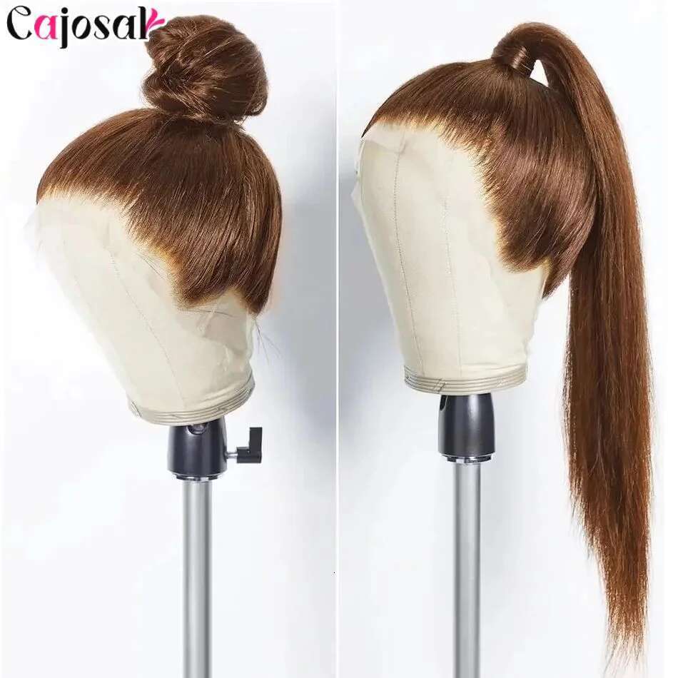 360 Full Hd #4 Brown 200% 13X6 HD Lace Frontal 13X4 Front For Women Straight Wave Remy Human Hair 4X4 Closure Wig Glue