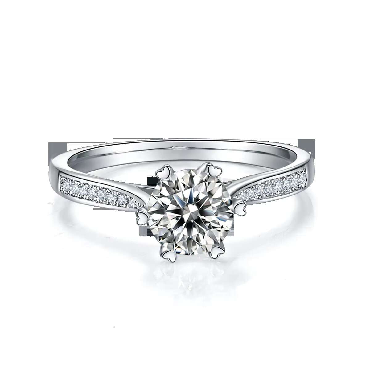 High-End Customized 925 Silver Engagement Rings for Women Brilliant Cut Moissanite Diamond VVS Excellent Quality Jewelry