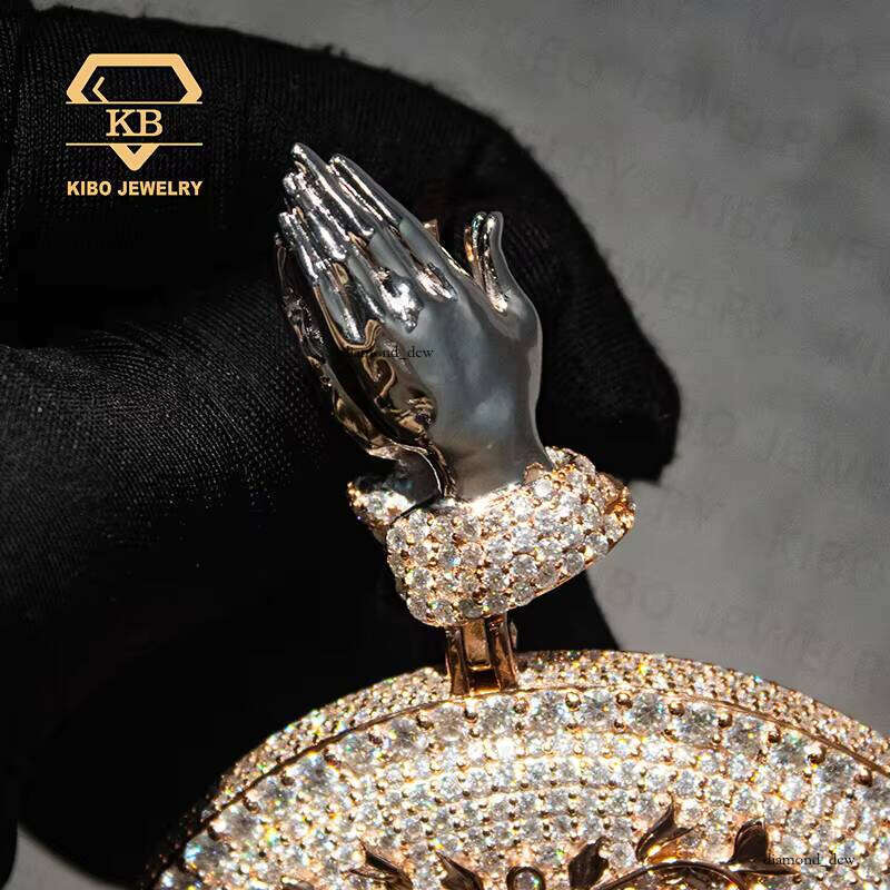 Hip-Hop Men's Medal Pure Sier VVS High-Quality Ice-Type Silicon Stone Necklace Pendant