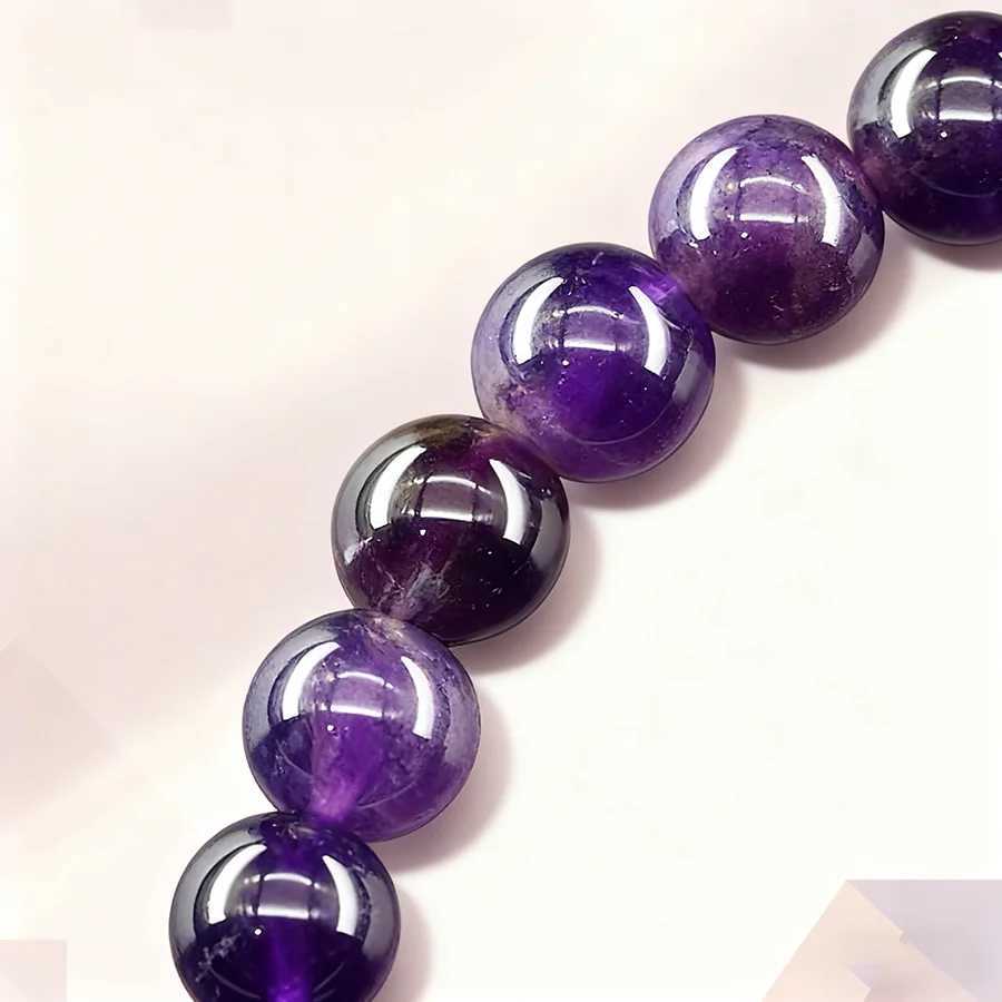 Natural Amethyst Quartz Crystal Bead Bracelet for Women Body-Purifying Genuine Crystal Fatigue Pressure Yoga Meditation Jewelry J251125