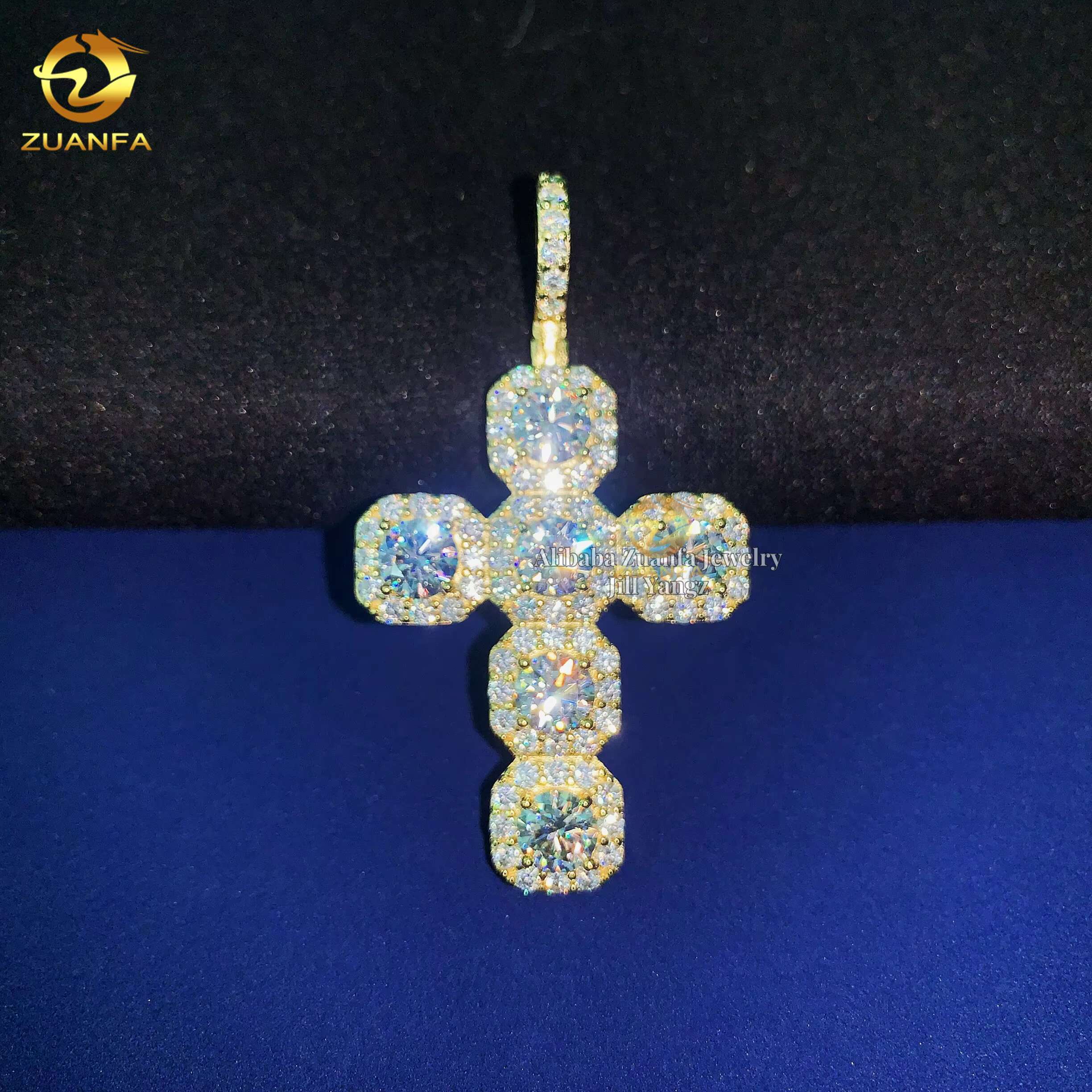 Cross Pendant Collection Baguette Moissanite Pendants GRA Certificate Iced Out Jewelry Custom Moissanite Pendant