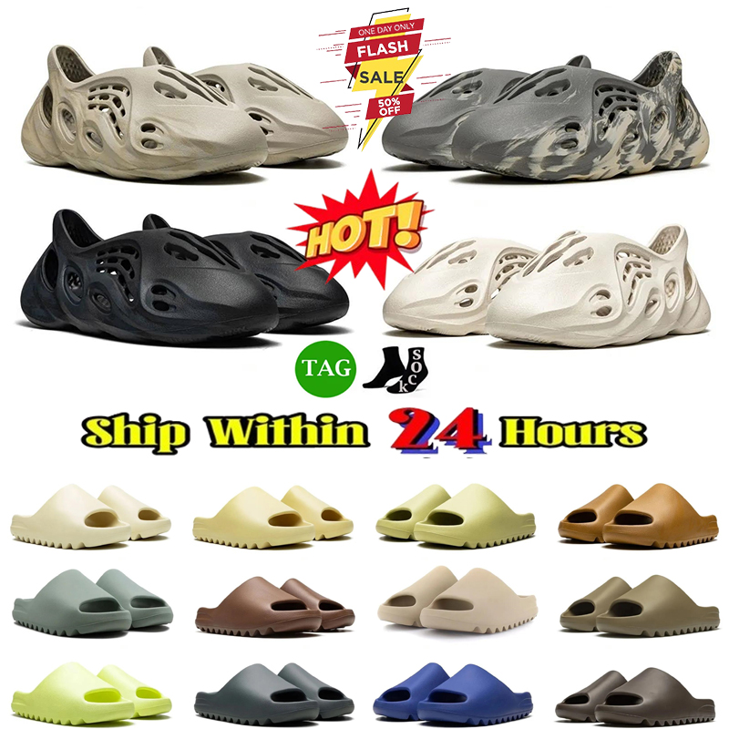 Designer Slides Onyx Bone Sandals Foam Runners Women Mens Beach Sliders Sand Slippers Azure Flax Pure Resin Soot Core Shoes