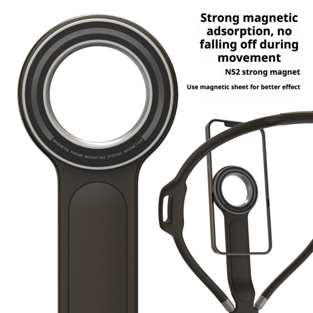 New product neck phone magnetic bracket, outdoor live streaming selfie phone bracket