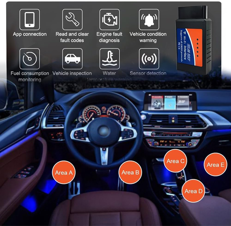 ELM327 WiFi OBDII Auto Diagnostics for Cars - Universal Scan Tool Compatible With iOS & Android