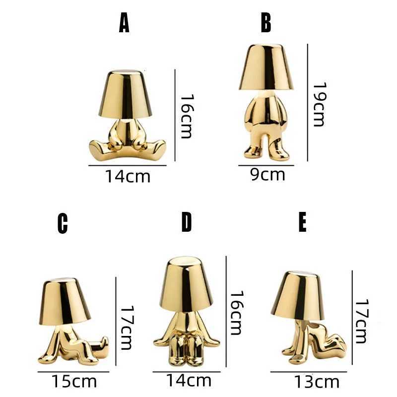 Little Golden Man Table Lamp Bedroom Touch Bedside Atmosphere Night lighting Decoration Desk Light Ornament Bar Home RestaurantM251125