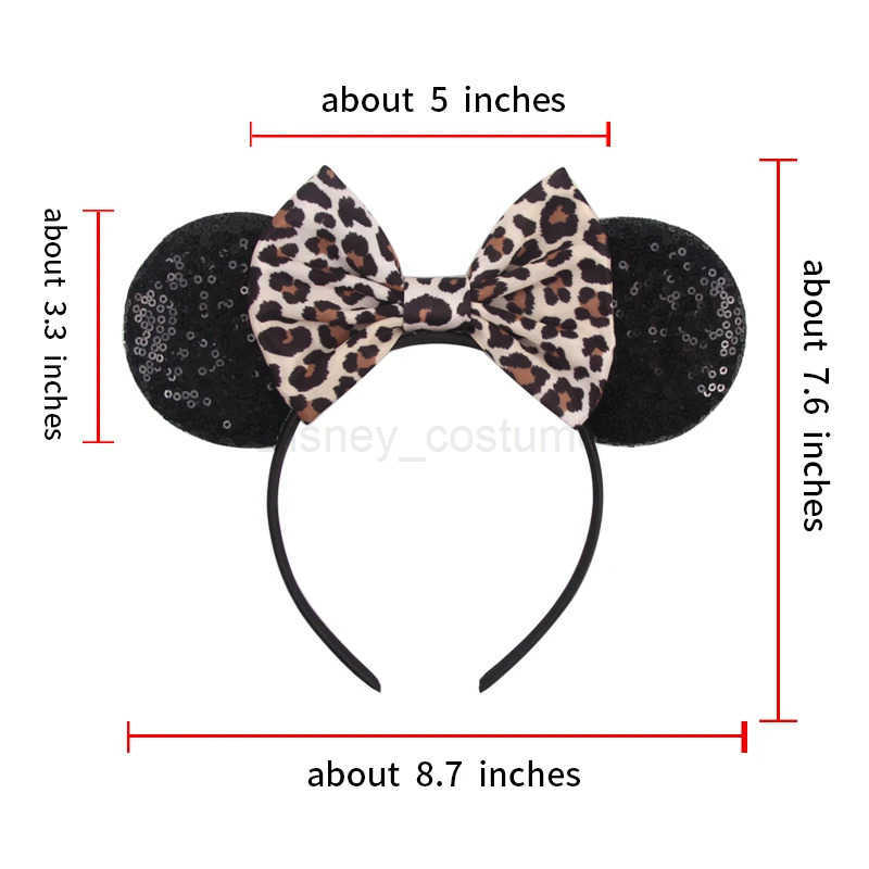 Disney Chic Disney Mouse Ears Headband Shining 5 Bow Girls Festival Party DIY Womens Hair Accessories Gift X250425