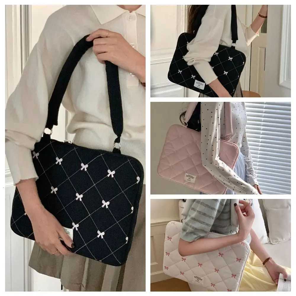 Embroidered Bow Business Briefcases Large Capacity Handbag Document Tote Bolsas Shoulder Bag File Folder Laptop Bag Office WorkT251125