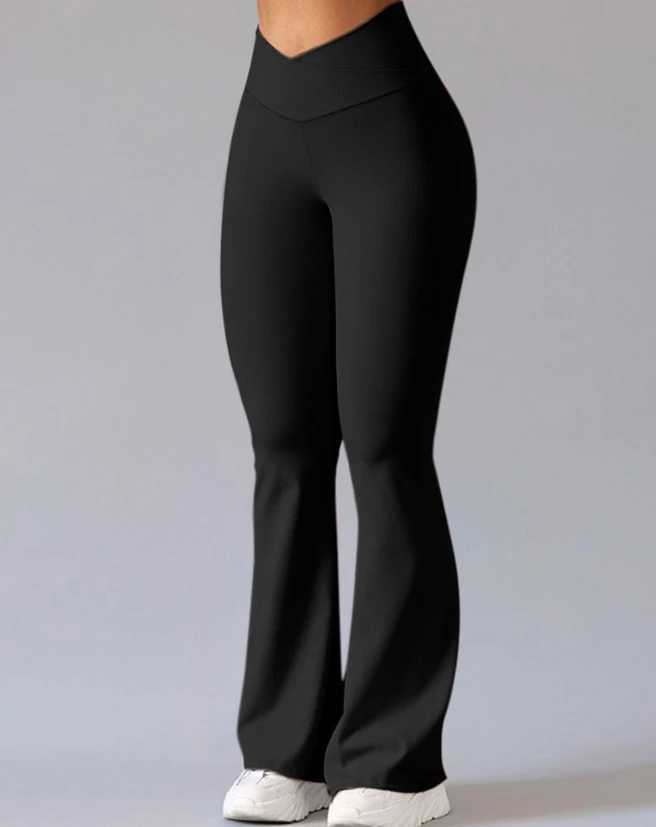 2023 new womens pants elegant and sexy overlapping waist flame yoga pants womens Trouser casual bottom womens clothing setC250425