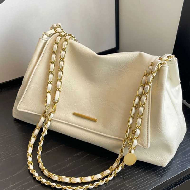 Retro trend large capacity handbag womens handbag new fashion simple chain shoulder diagonal bag W250425
