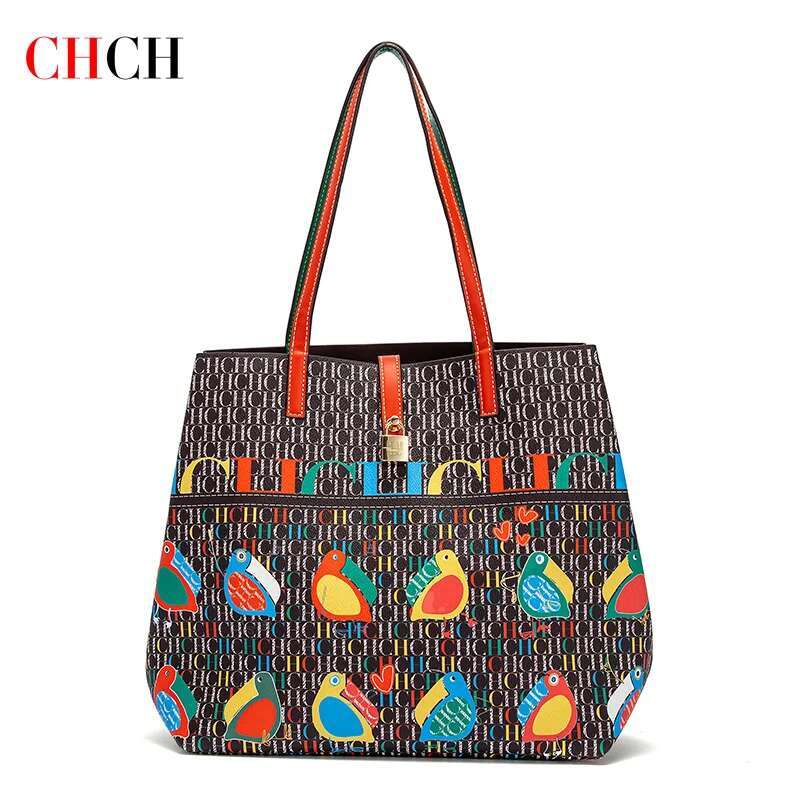 CHCH Women's Tote Bag New Cartoon Letter Printed Top Handbag