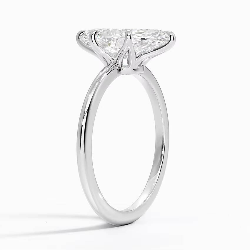 Classic Marquise Solitaire Ring 14k 18k White Gold Lab Grown Diamond for Wedding Engagement Fine Jewelry