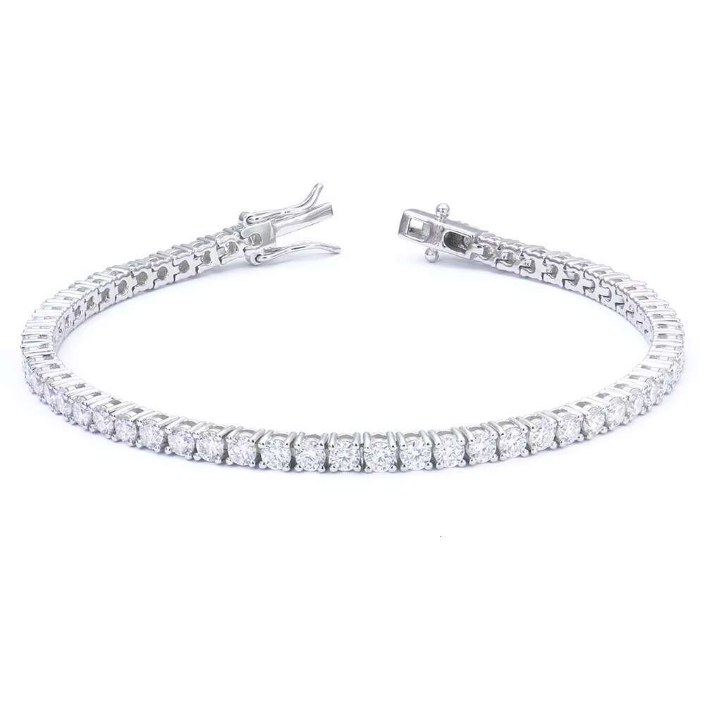 Xingyue 3mm 6.5inches Sterling Silver Grade Gra VVS White Mossanite Moissanite Diamond Tennis Chain Bracelet for Women