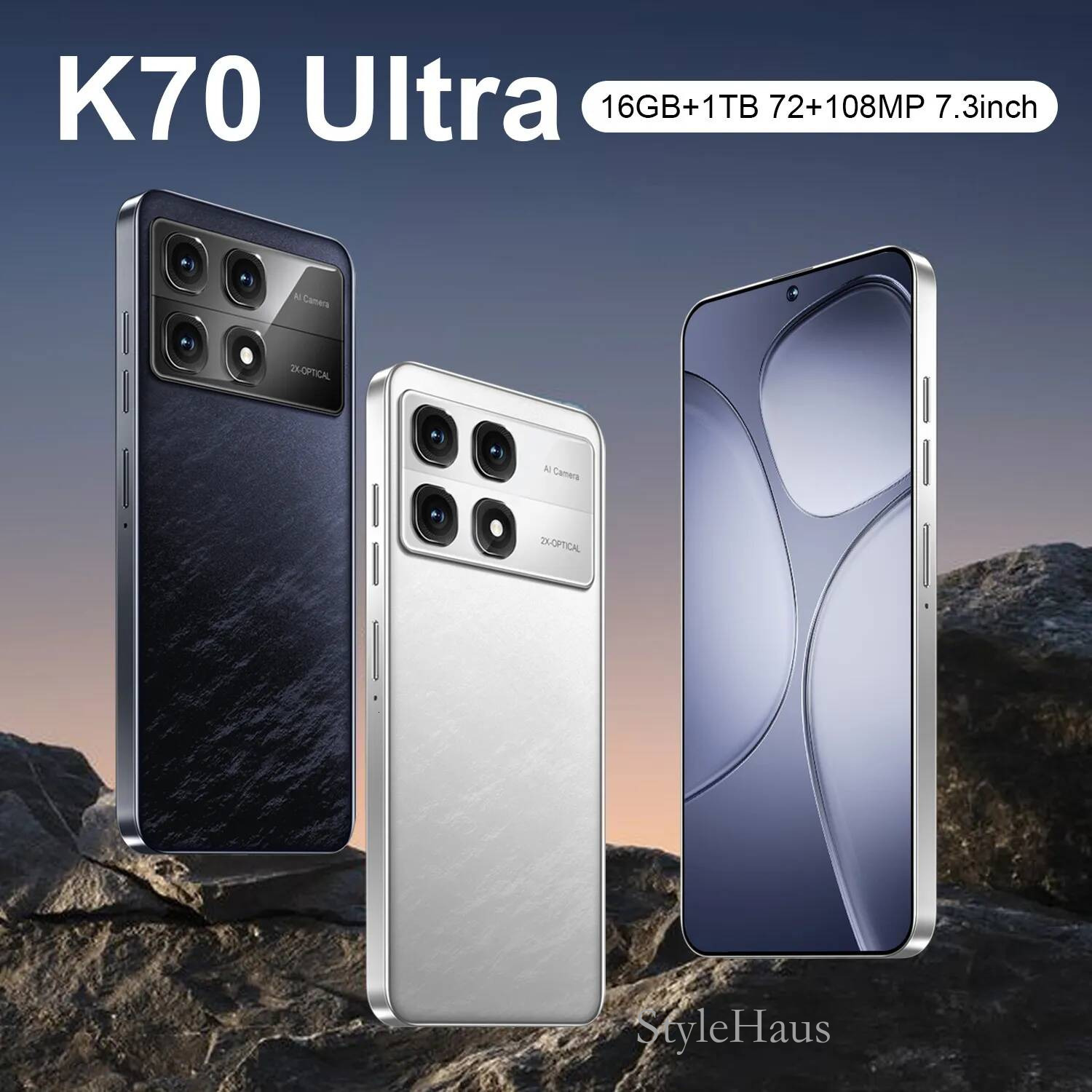 Original K70 Ultra 5G Mobile Phone Gaming 16GB RAM 512GB ROM Dimensity 9300+ 50.0MP NFC 5500mAh Android 6.67 Full Screen Fingerprint ID Face Smart Cel