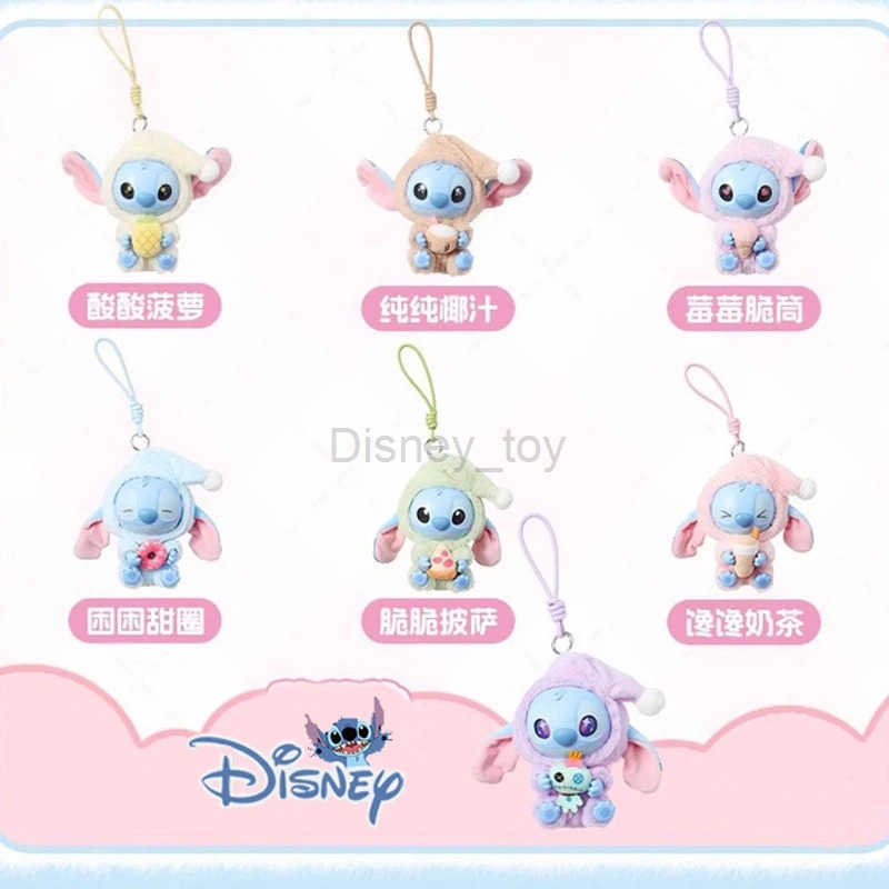 Disney New Disney Sewing Eating Blind Box Sleep Series Vinyl Blind Box Pendant Cute Lilo Stitch Doll Mystery Box Toy Plush Holiday Gift Y250425