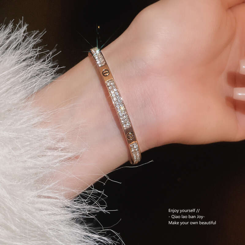 Diamond Bracelet Designer Bracelet Three Rows Diamond Gem Bracelet High Quality Bracelet Jewelry titanium steel bangles