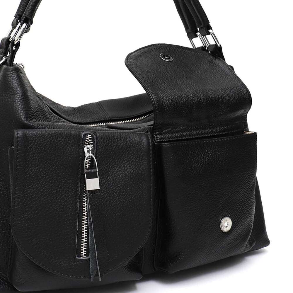 Women's Genuine Leather Shoulder Handbag Multi Pockets Large Capacity Functional Hobo Cross Body Bag Casual Daily Commute Purse
